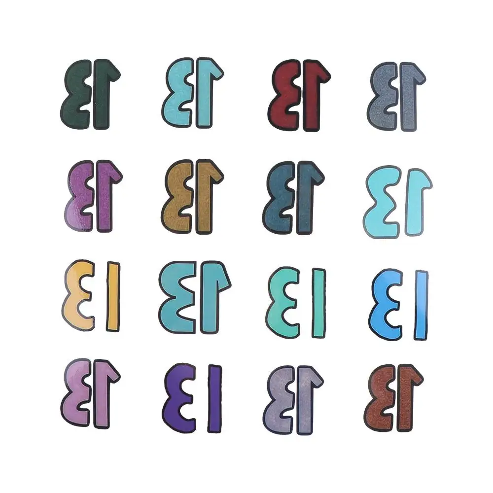 Временные тату-наклейки с цветными цифрами водостойкие стойкие наклейки веером