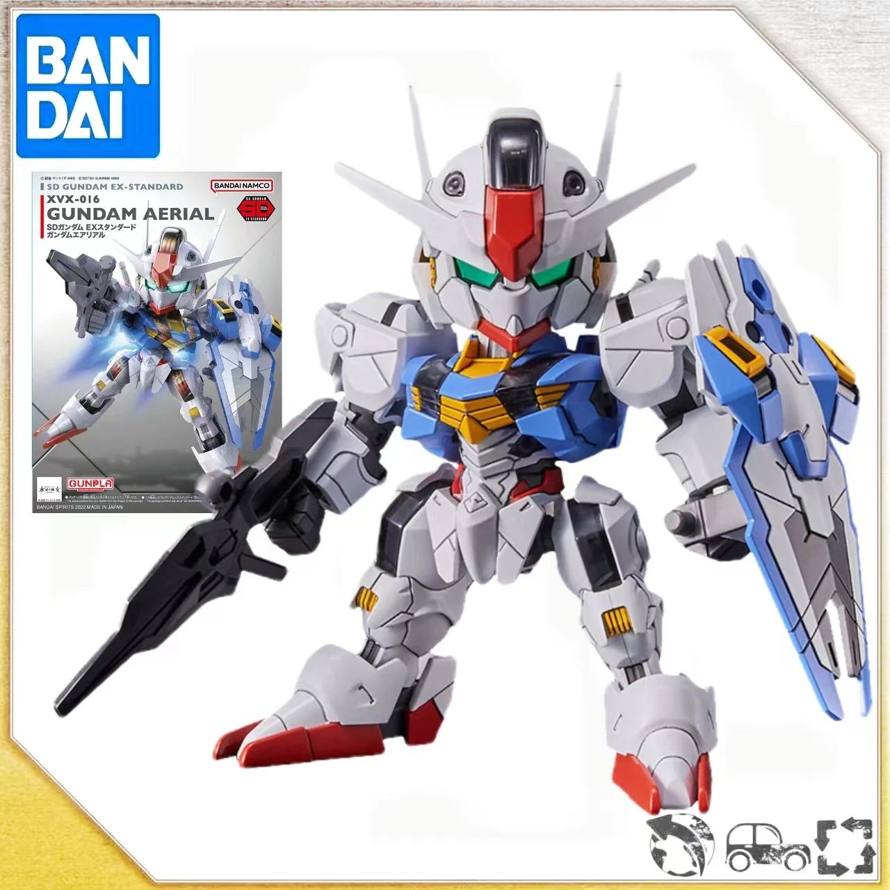 

Bandai SDEX 019 Anime Mobile Suit Gundam The Witch From Mercury XVX-016 GUNDAM AERIAL Assembly Model Kit Figures Action Toy Gift