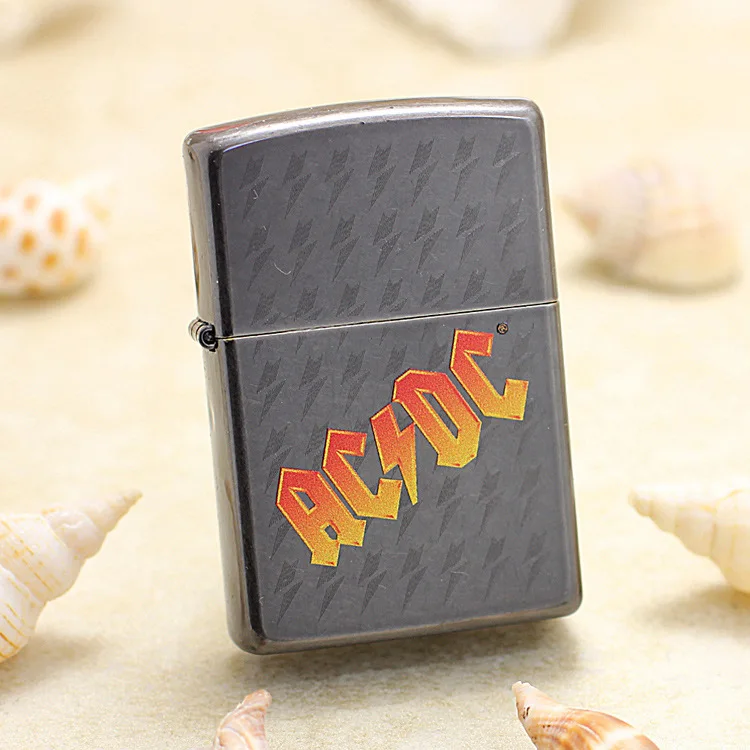 

Genuine Zippo oil lighter copper windproof Black ice ACDC cigarette Kerosene lighters Gift with anti-counterfeiting code