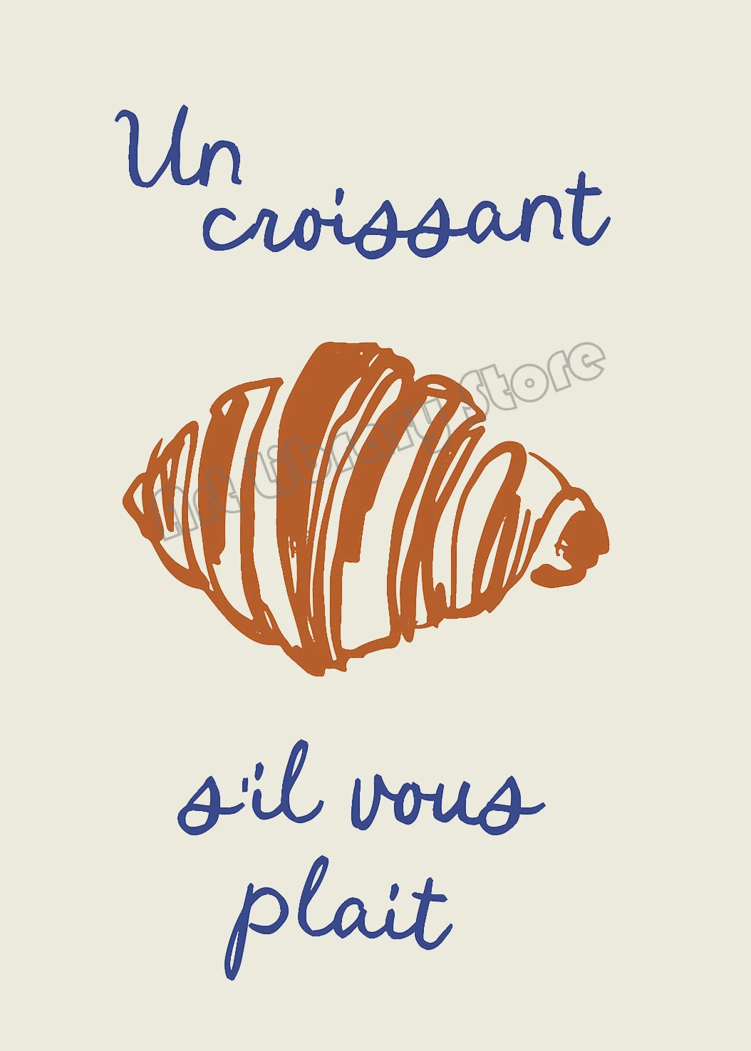 Печать на холсте Постер Кухня Французский круассан