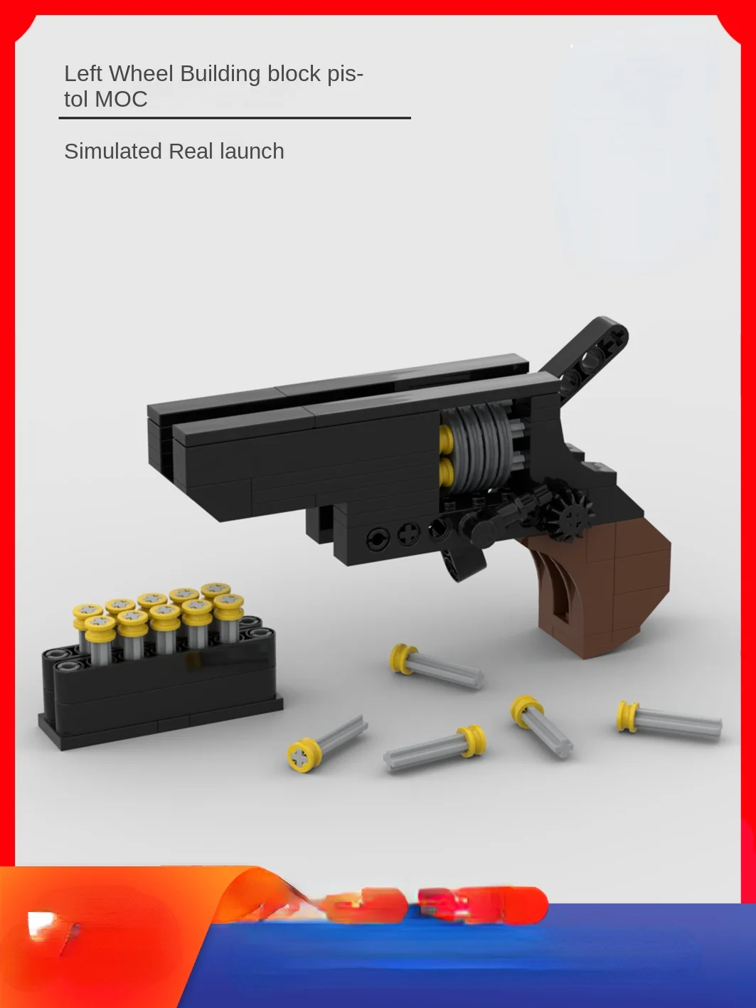 

Building Block Gun Mini Pistol Small Moon Adult and Children Assembling Toys Puzzle Model Gift