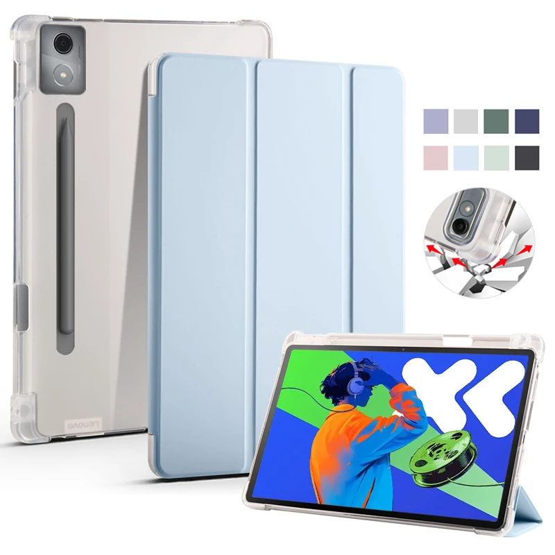 Фото Чехол для Lenovo Xiaoxin Pad Pro 2025, чехол из искусственной кожи, мягкая задняя крышка-подставка для Xiaoxin Pad Pro 12,7 2025, чехол с держателем для ручек №1