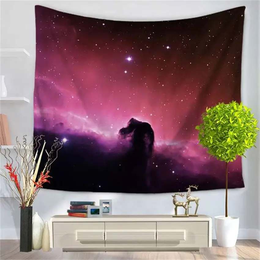 

Красивый гобелен с изображением ночного неба, звезд, горошек, настенное одеяло, фиолетовое звездное небо, Вселенная мечты, украшение для спа...