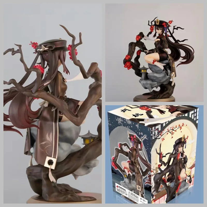 

Anime Genshin Impact Figure Hu Tao Figurine Klee 25CM PVC Game Girls Toys Kawaii Collectible Model Doll