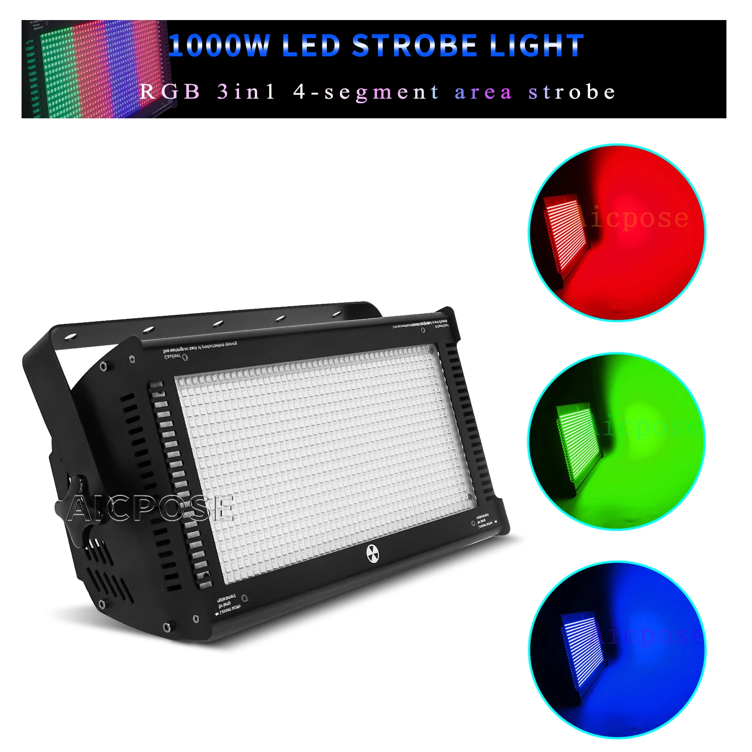 

1000W RGB 3 in 1 LED Stage Strobe Light DMX512 Control Professional DJ Disco Equipment Bar Party Stage Lighting Effects