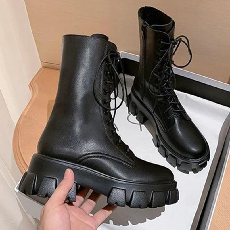 

Женские зимние ботинки, зимние ботинки на платформе, водонепроницаемые женские ботинки, женская обувь на шнуровке, Повседневная зимняя обу...