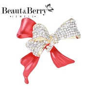 beautberry fashion retro alloy rhinestones big brooch bow pin temperament versatile clothing for women jewelry hot sale