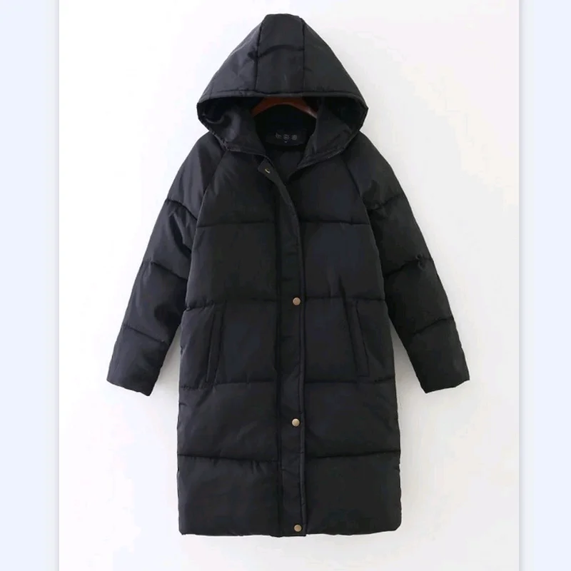 New Winter 2021 Down Padded Jacket Women Mid-length Thick Loose Large Size Jacket Women's Hooded Collar Jacket