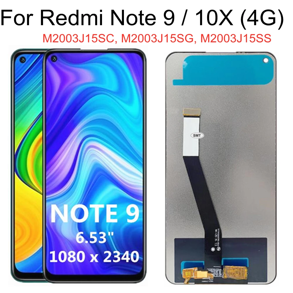 

6.53" LCD For Redmi Note 9 Note9 M2003J15SC LCD Display Touch Screen digitizer Assembly For Xiaomi Redmi 10X 4G Redmi10X LCD