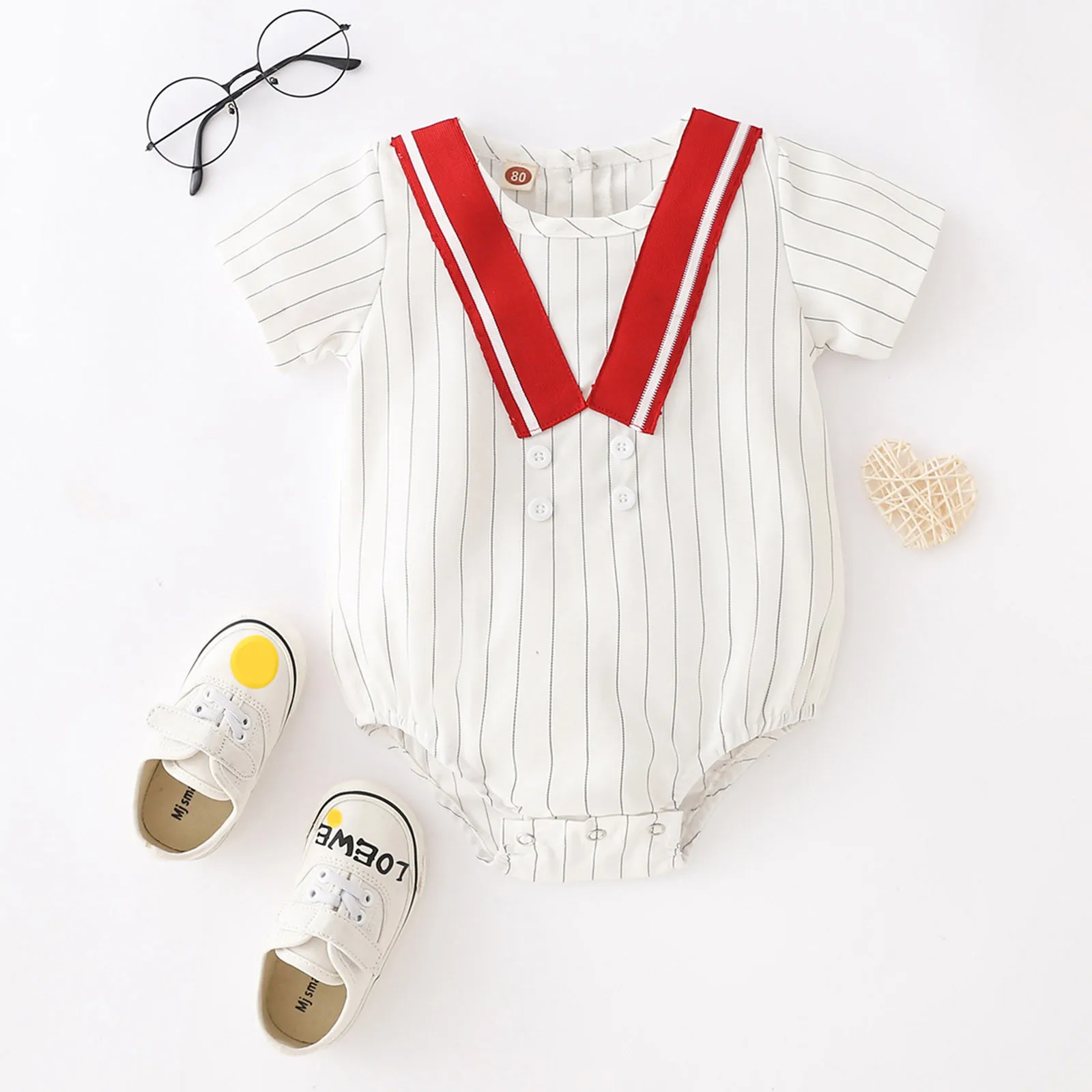 

Newborn Infant Baby Boys Bodysuits New Patchwork Striped Short Sleeve Romper Bodysuit Summer Clothes Baby Outfits Sunsuit 0-24M