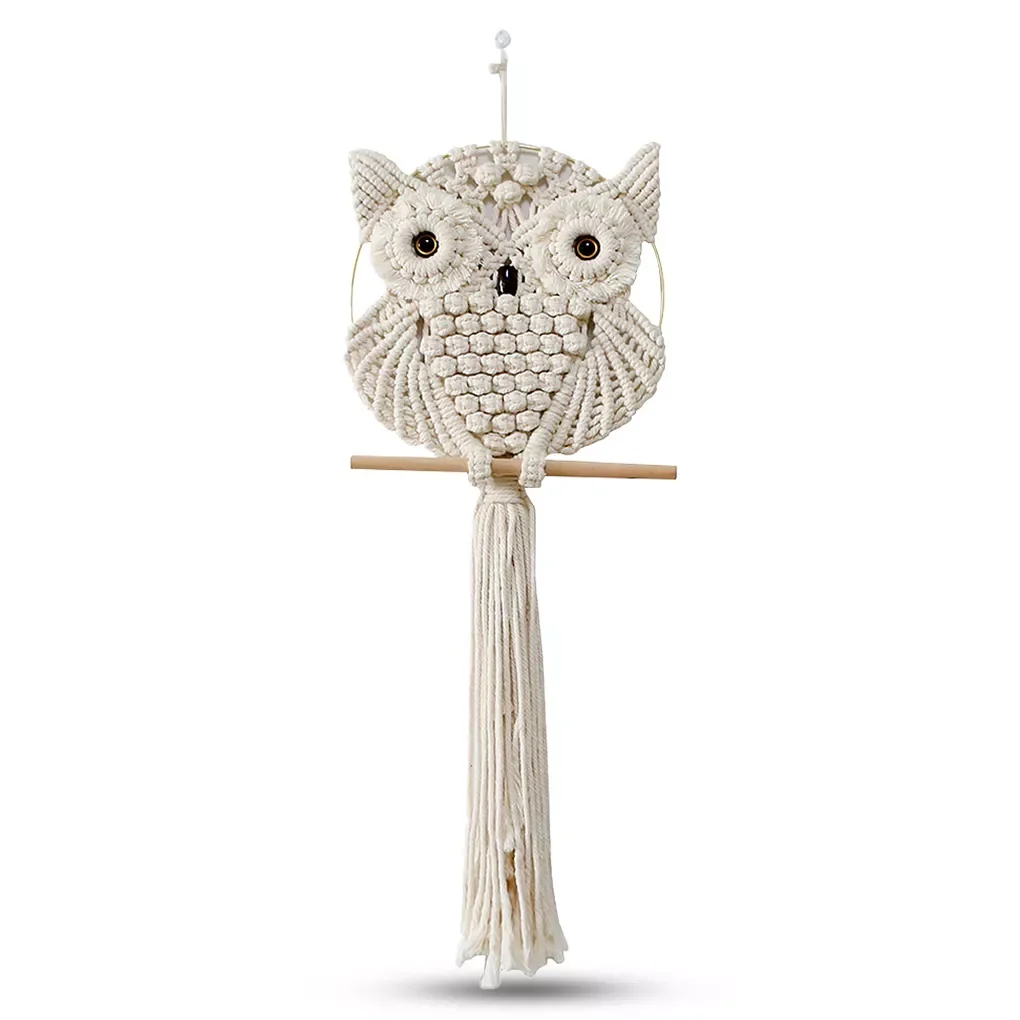 

Настенный гобелен в стиле бохо, мультяшный хлопковый деревянный настенный художественный предмет искусства, офис, детский подарок, квартир...