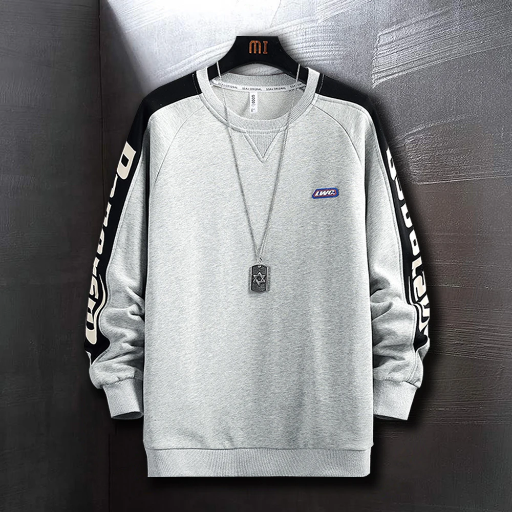 Свитшот мужской с длинным рукавом Повседневная рубашка в полоску сбоку уличная