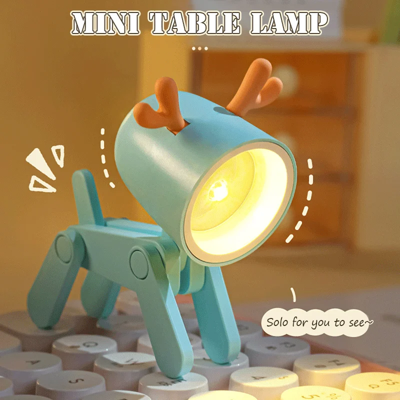 

LED Night Light Mini Cute Pet Light Ins Student Gift Cartoon Pet Folding Table Lamp Kids Room Bedside Bedroom Living Room Decor