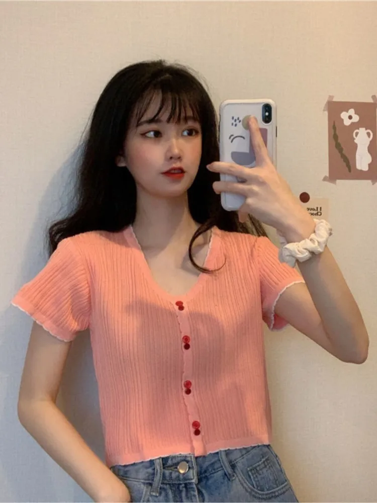 Футболки женские летние милые подростковые девушки с коротким рукавом