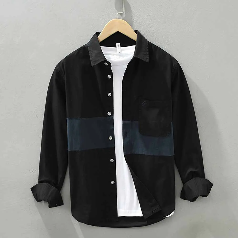 New Fashion Long Sleeve Slim Fit Soft Comfortable Social Shirts Men Male Tuxedo White Shirts Patchwork Blouse
