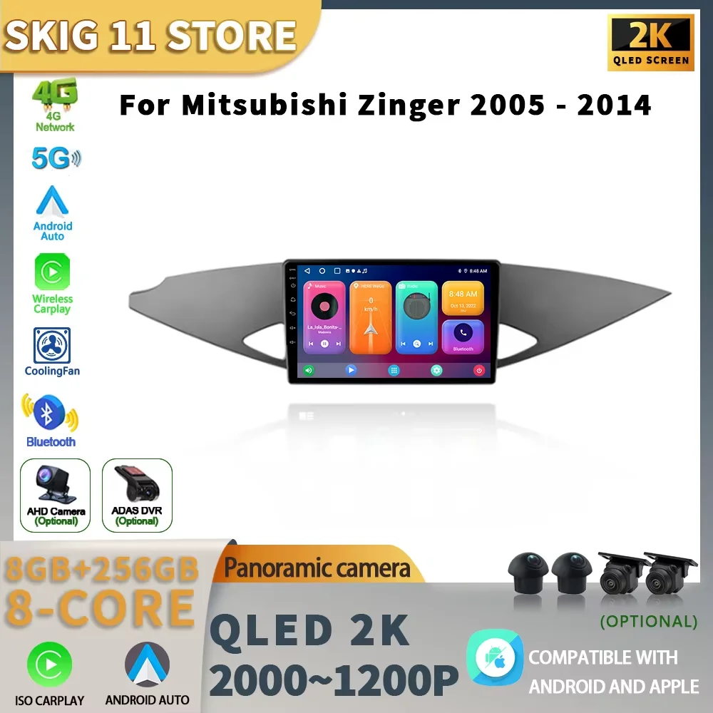 Android 14 для Mitsubishi Zinger 2005-2014 автомобильный радиоприемник мультимедийный плеер