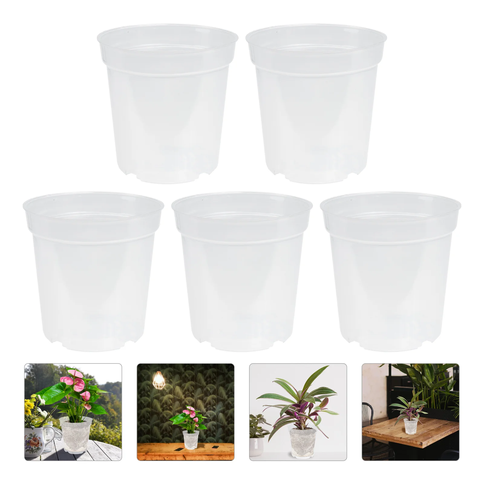 

5 Pcs Strawberry Planting Pot Flower Nutrient Cups Nursery Outdoor Containers Plastic Transparent Pots Cactus