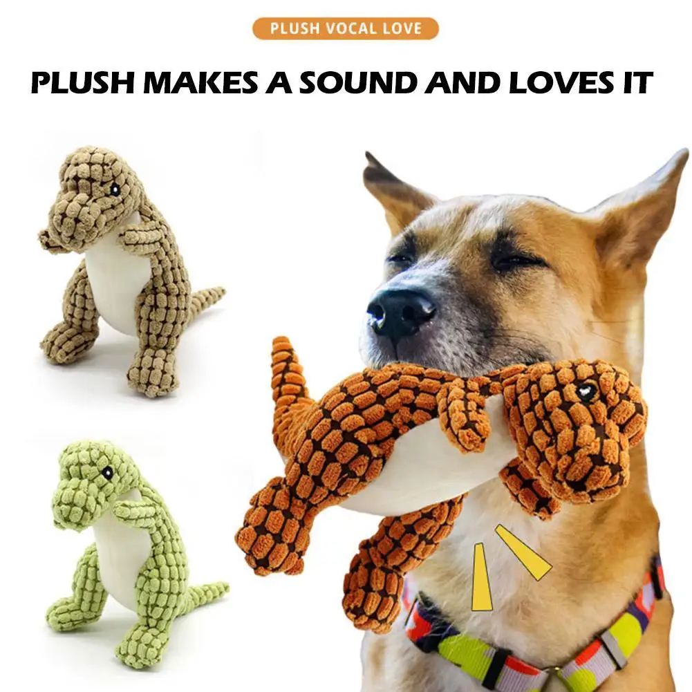 

Новый неразрушаемый надежный динозавр, жевательные игрушки для собак 9,8 дюйма для агрессивных жевательных машин, мягкая игрушка для собак, плюшевая игрушка для собак, интерактивные игрушки для собак