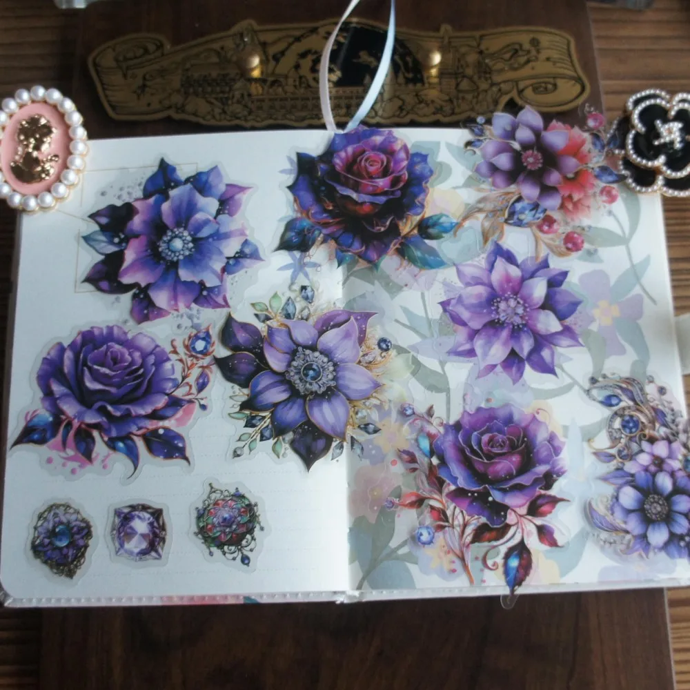 28 шт. цветы из кристаллов стиль драгоценных камней ПВХ наклейка скрапбукинг