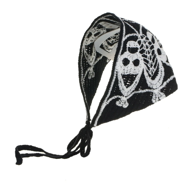 Симпатичная повязка на голову со скелетом платок головной убор ручной работы