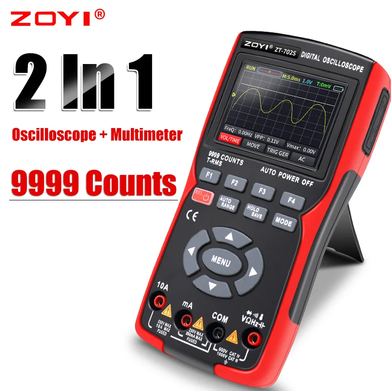 Цифровой мультиметр ZOYI ZT702S, автоматический измеритель транзистора 48 м/с, 10 МГц, осциллограф с функцией сохранения данных