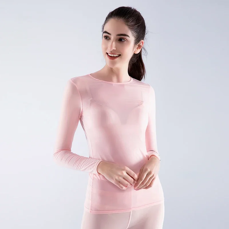 SG женское охлаждающее нижнее белье с длинными рукавами ледяной шелк