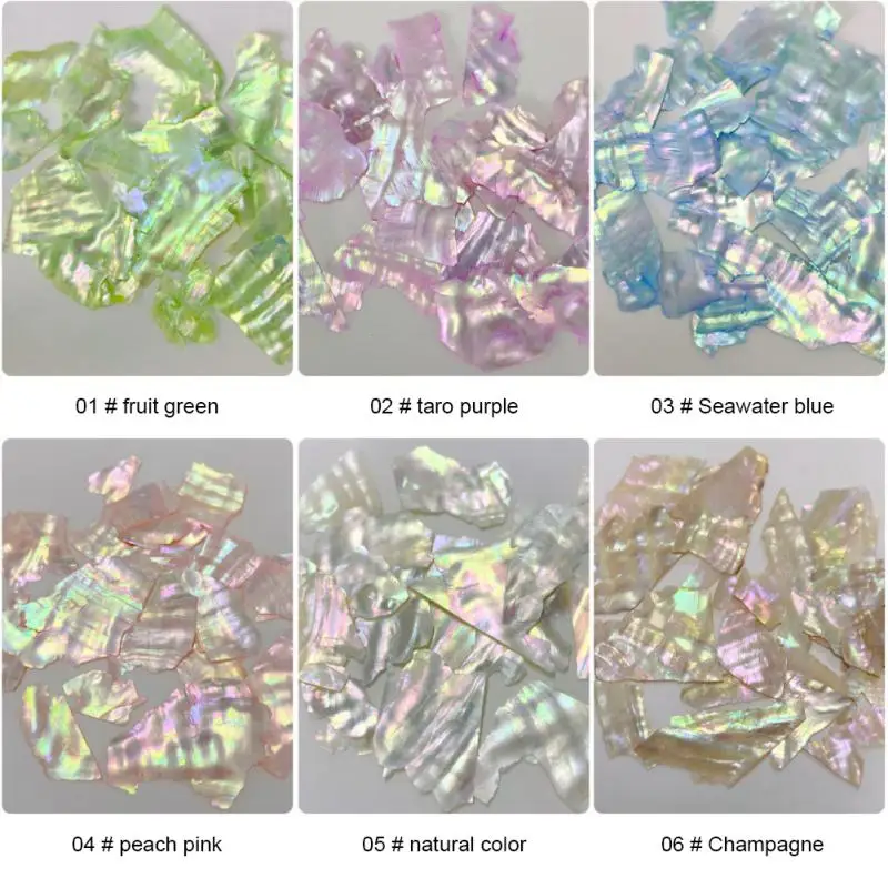 Gel Nail Polish Decor Aurora Irregular Colorful Seashells 3d Glitter Sea Shell Diy Nails Beauty Salon Nail Supplies Nail Charms