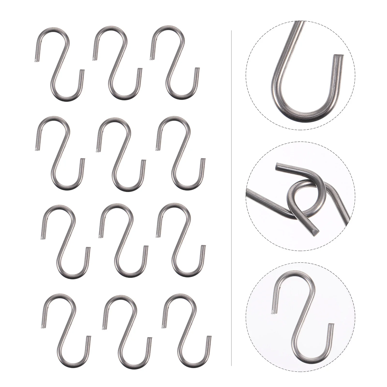 

30Pcs Heavy Duty Clothes Hanger Stainless Steel S Shape Hooks Handy S Hooks Chain Wire Hooks Hanging Hooks