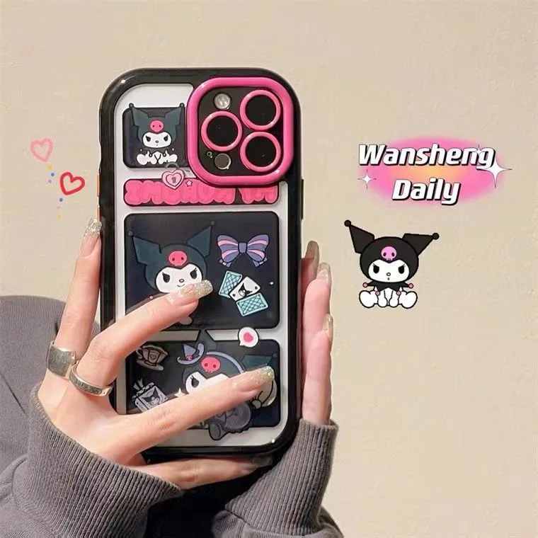 

Sanrio Black Kuromi Drop Resistant Phone Cases For iPhone 14 13 12 11 Pro Max XR XS MAX X 0 Back Cover
