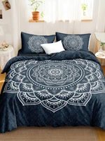 digitally printed deep blue mandala duvet cover bedding sets with pillowcase twin full queen king euro sizes no sheet 3pcs