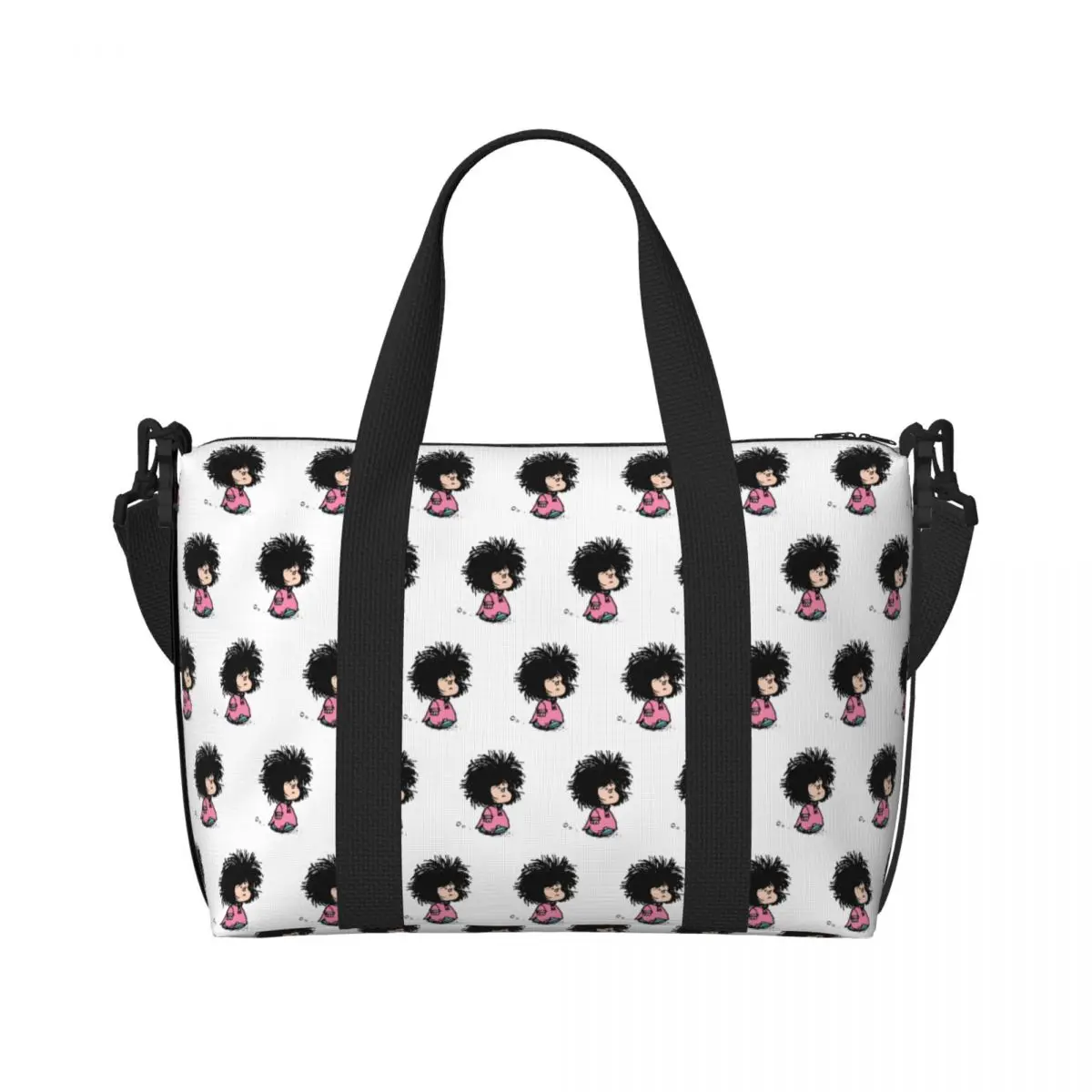 Пляжная большая сумка-тоут на заказ с юмором Манга Мафальда для женщин Quino