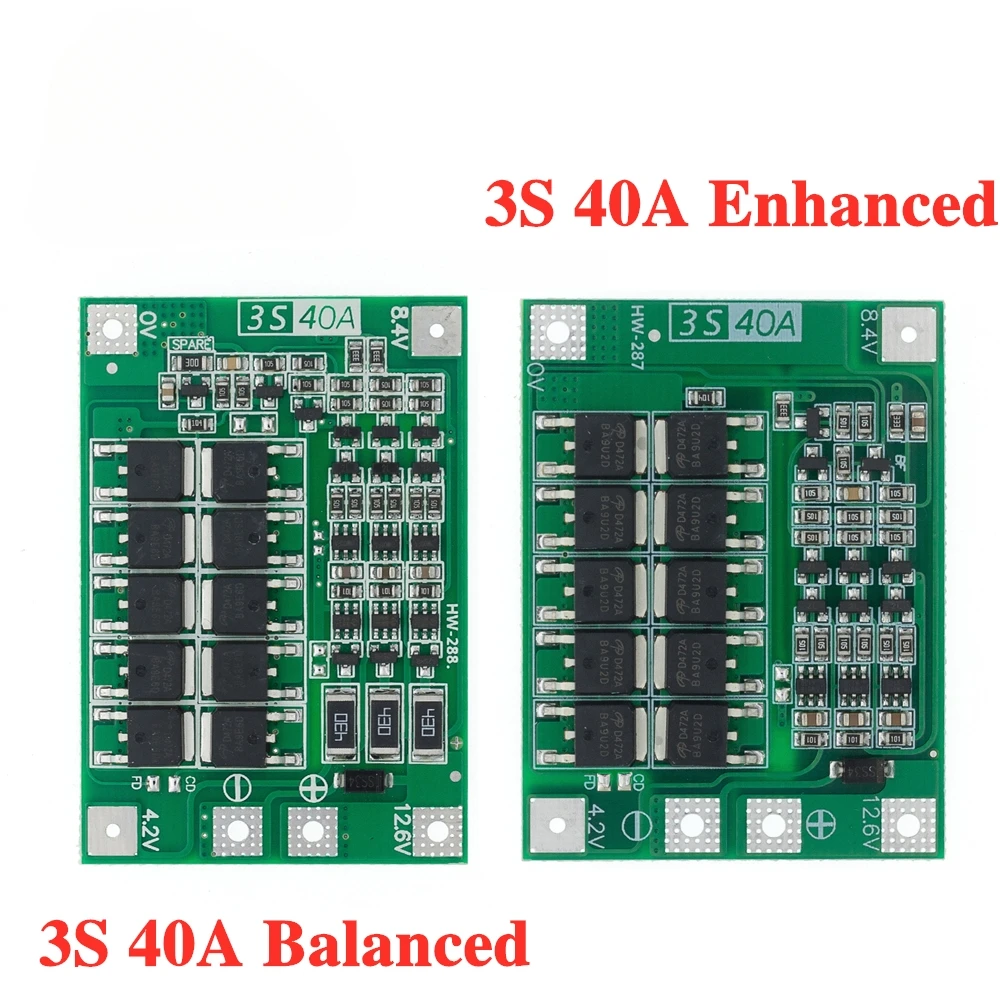 

3S 40A Li-ion Lithium Battery Charger Lipo Cell Module PCB BMS Protection Board For Drill Motor 12.6V with Balance