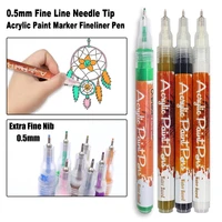 0 5mm fine line needle tip acrylic paint art marker card ceramic stone glass fabric clothes drawing diy graffiti fineliner pen