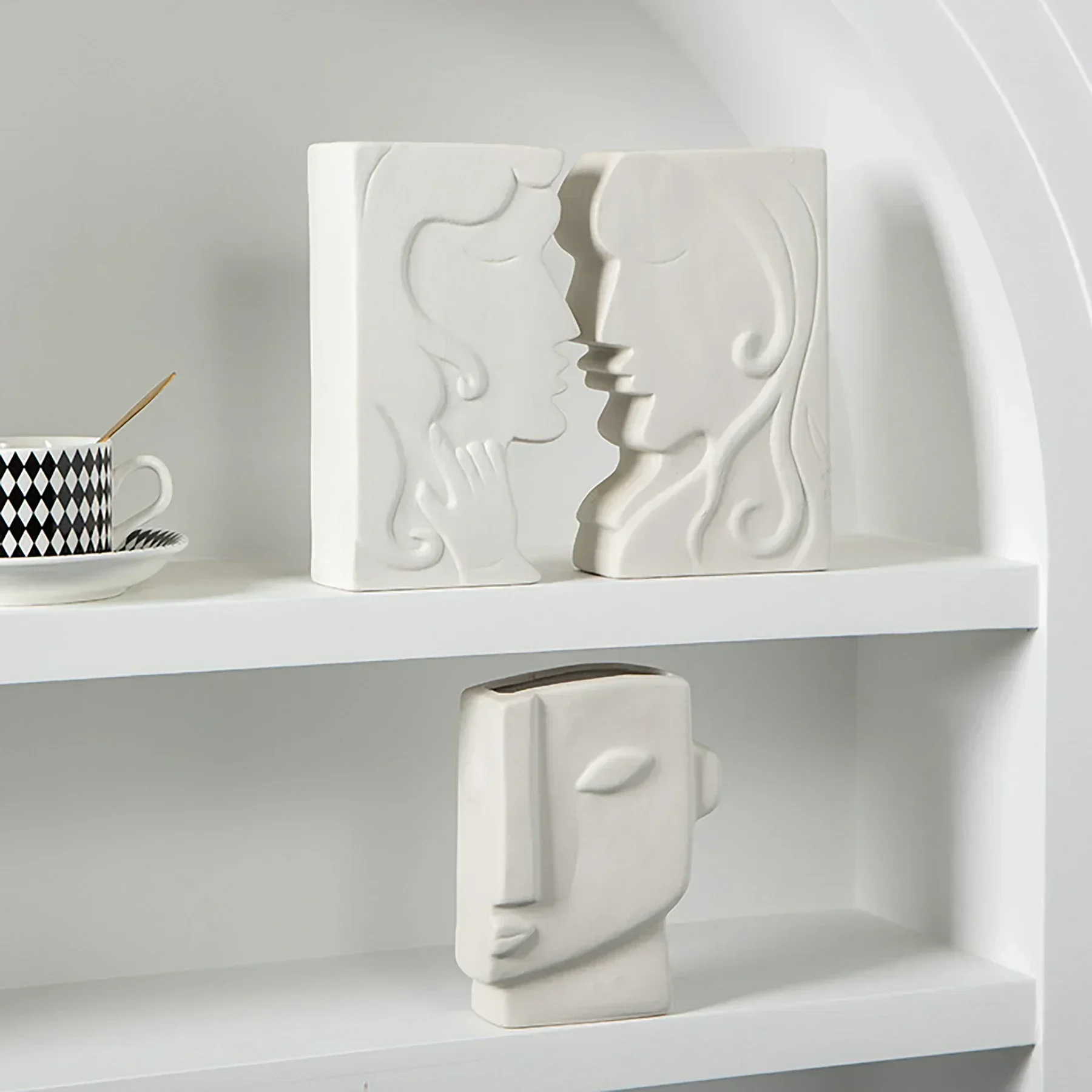 Креативная ваза с человеческим лицом декоративный цветочный горшок сушеные