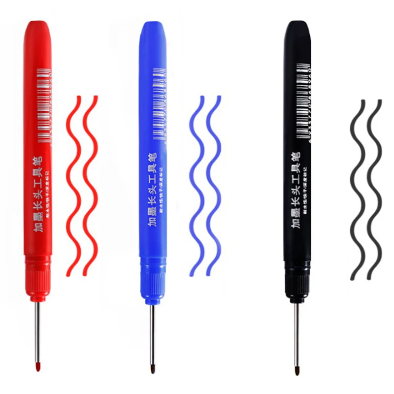 

Маркерная ручка с длинным наконечником 33 мм, многоцелевой водонепроницаемый и устойчивый к царапинам маркер для деревообработки, строительства, инструмент для нанесения этикеток с глубоким отверстием