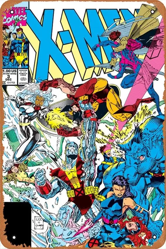 Винтажная металлическая жестяная вывеска Ретро Металлическая X-Men 90-е Комикс
