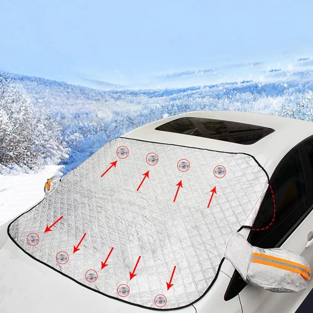 

Car Front Frost Cover Windshield Sunshade Protector Anti Cover Winter Auto Ice Automobiles Exterior Outdoor Waterproof G4w6