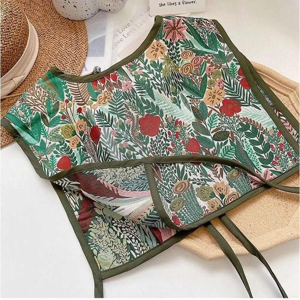 Модные Наплечные повязки с вышивкой Съемная винтажная шаль цветочное пальто