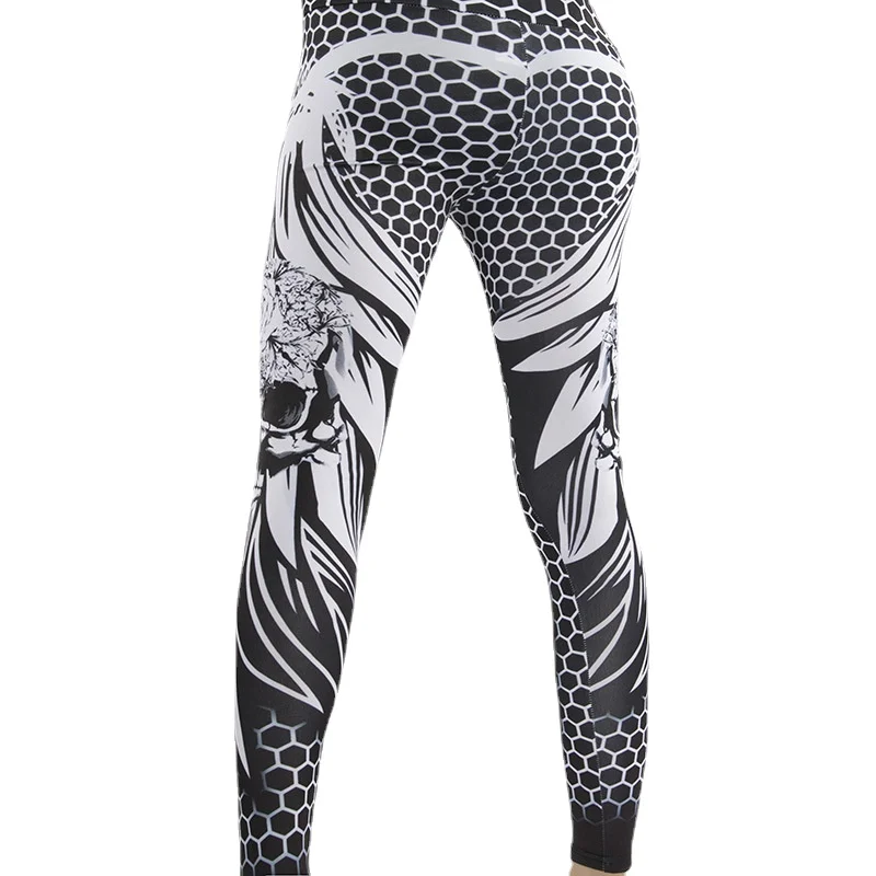 

honeycomb rose print high-waist leggings leggings sport women fitness jogging suits for women black workout leggings