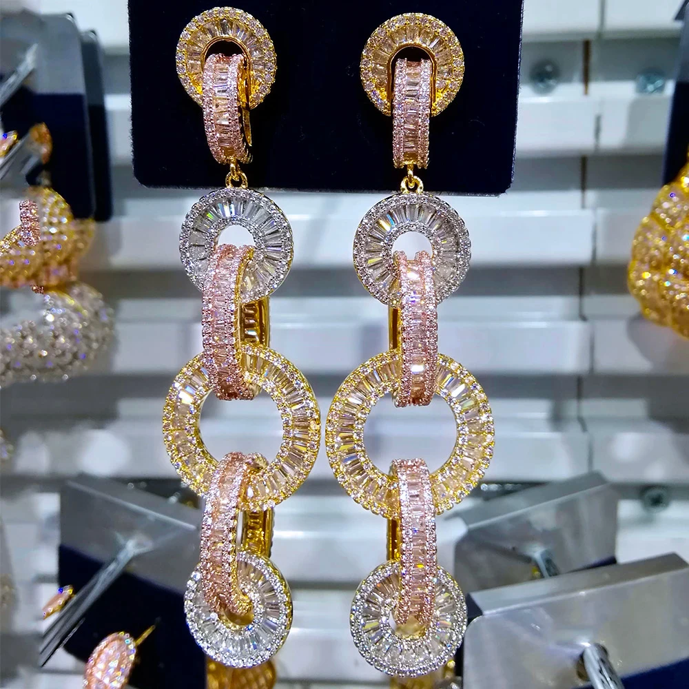 

Роскошные оригинальные круглые длинные Подвесные серьги Soramoore для женщин, свадебные, повседневные, вечерние, для шоу, модные ювелирные изде...