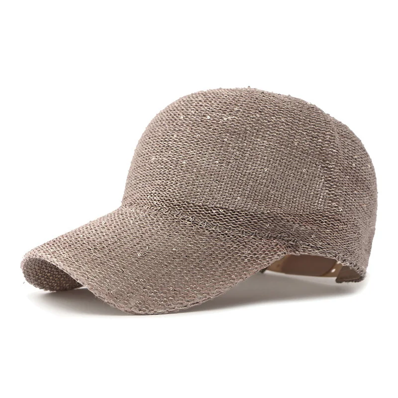 Бейсболка женская с блестками модная дышащая сетчатая Кепка повседневная