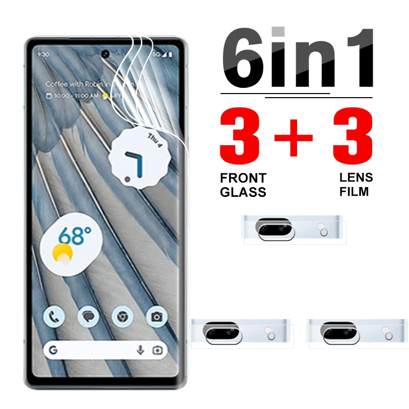 

6in1 Hydrogel Film For Google Pixel 7a 5G Full Cover Front Soft Film Gogle Pixel 7a 7 A A7 Pixel7A Camera Lens Screen Protector