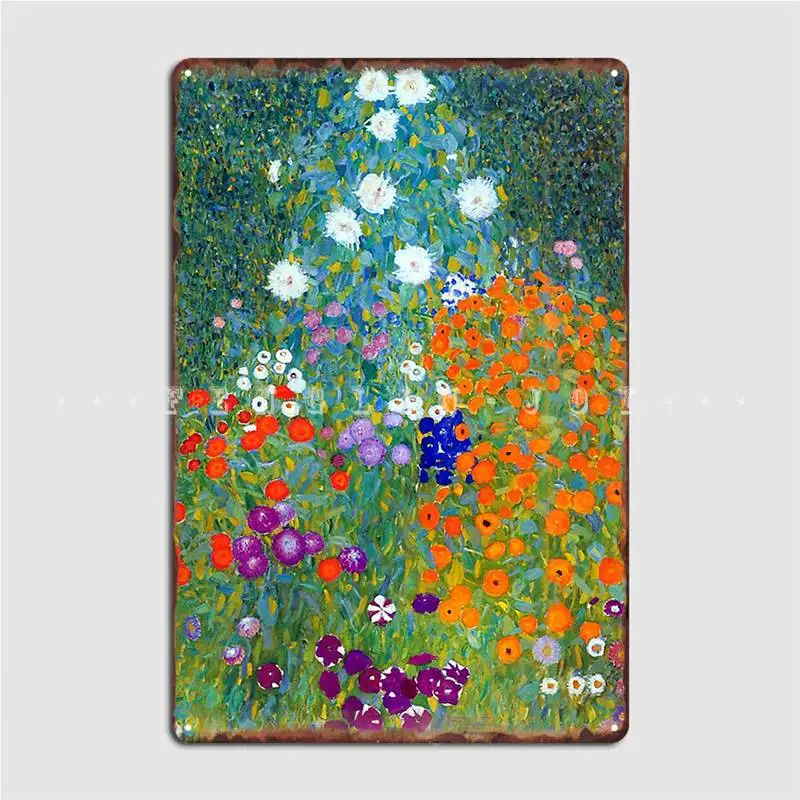

Цветочный сад Gustav Klimt, металлическая вывеска, настенная пещера для гостиной, Настенный декор на заказ, оловянные вывески, плакаты
