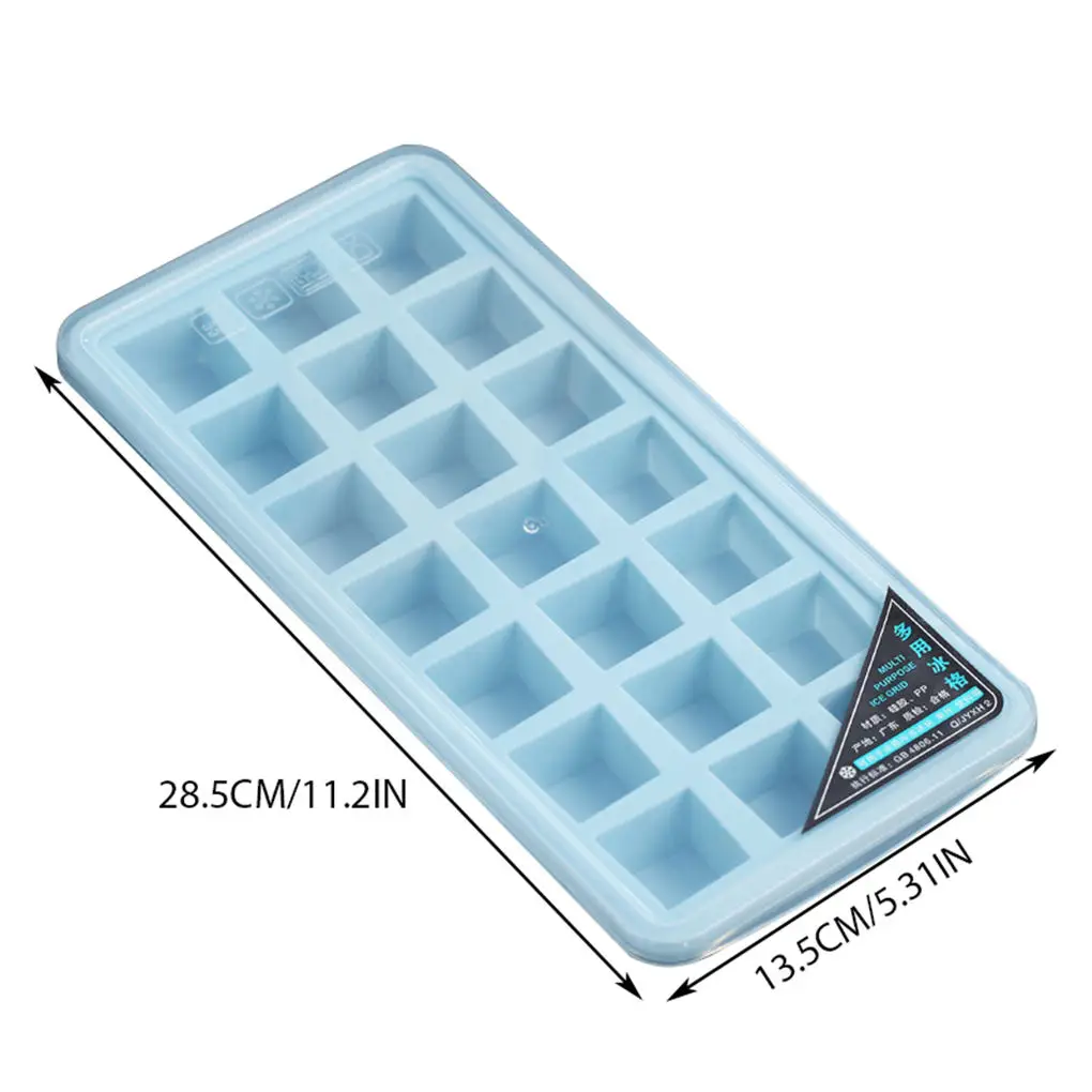 

Silicone Mold 21-Cavity Ice Cube Maker Cake Cream Mould Tray with Lid DIY Bakeware Square Green