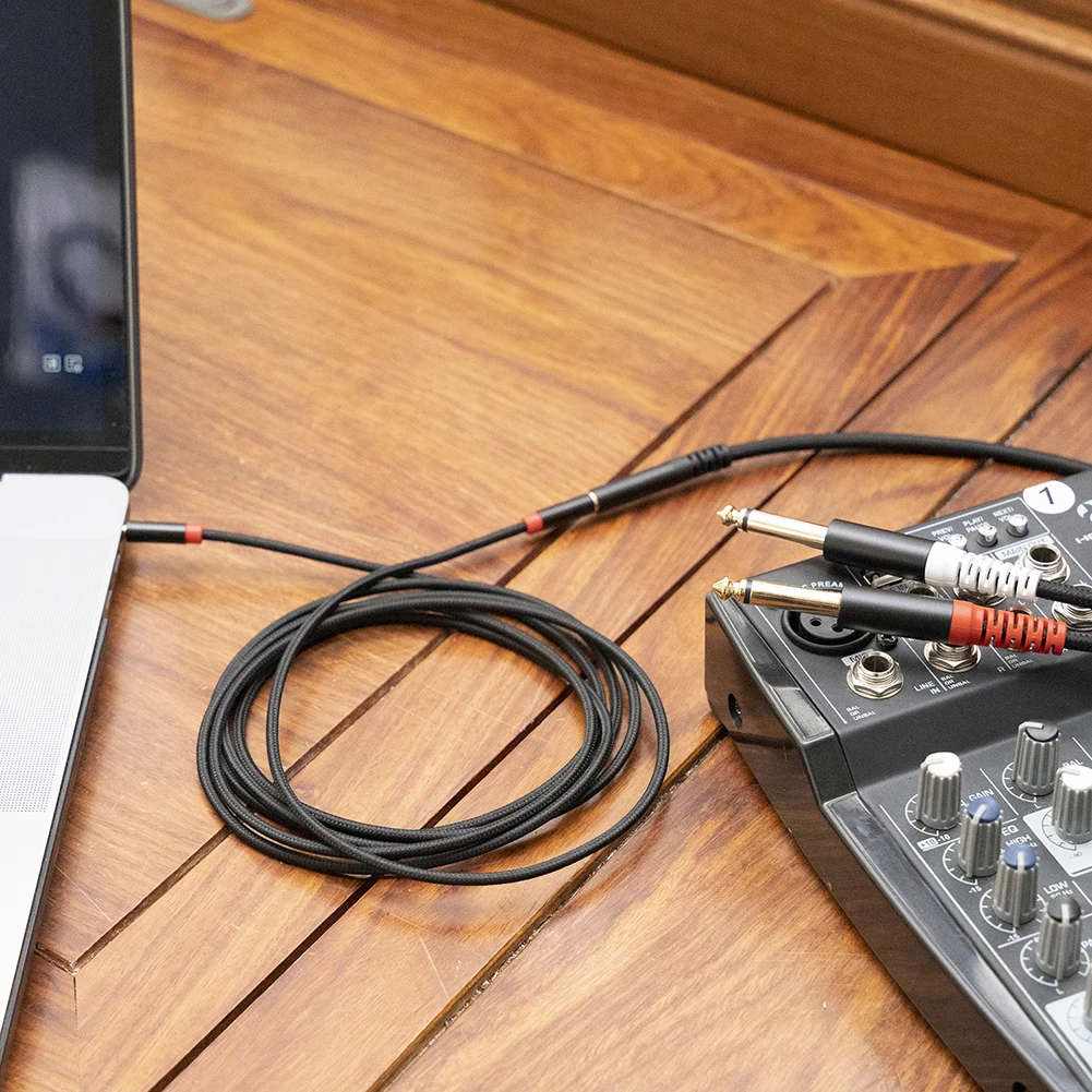 Аудиокабель с переходником 3 5 мм на 6 35 переходник гнездом штекер 0 м Аудиокабели