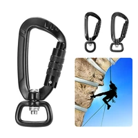 twist locking gate carabiner outdoor 360 rotatable auto locking survival carabiner d ring wrench chain clip camping rescue gear