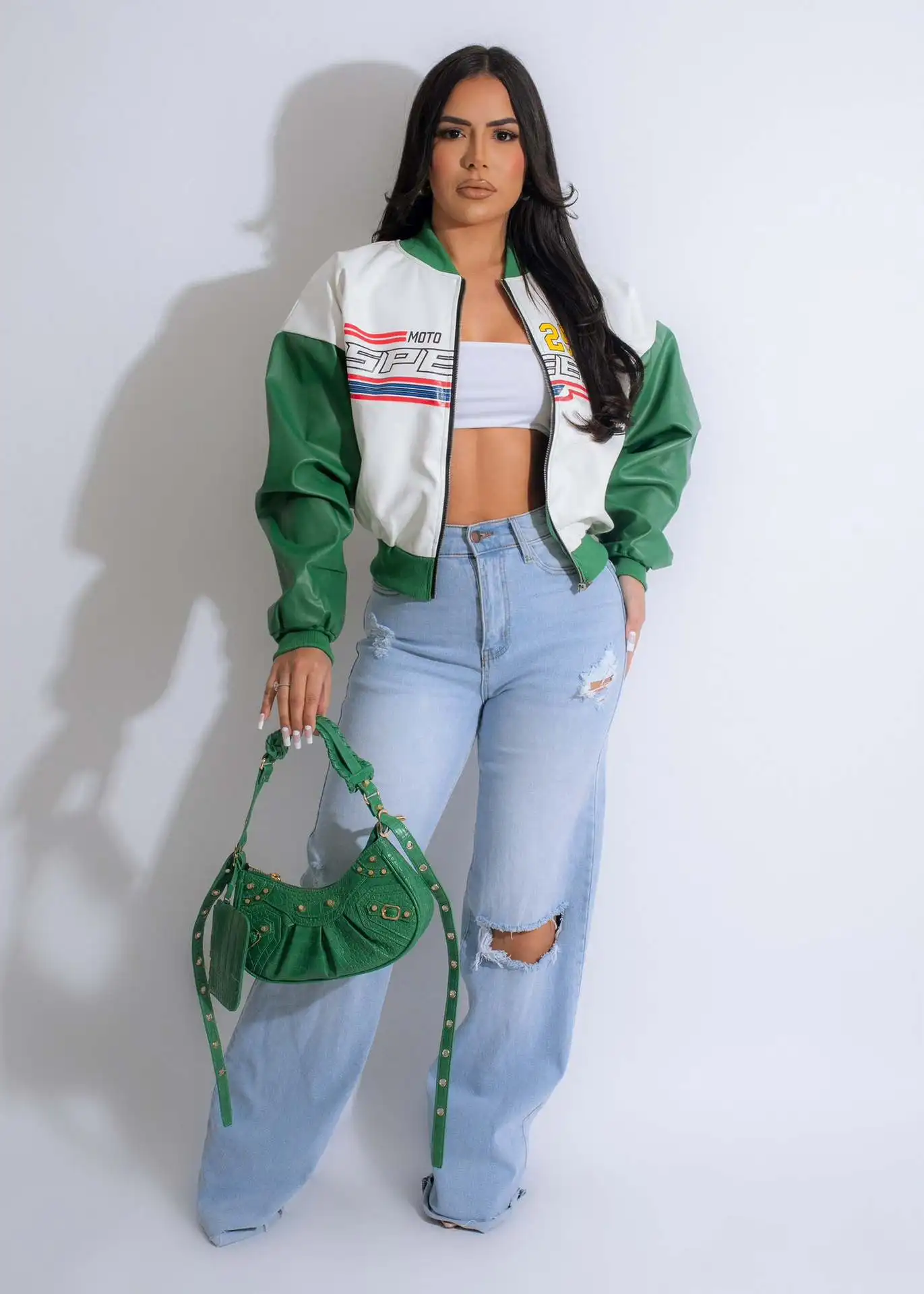 Рисунок 4 - Зимняя кожаная Бейсбольная Куртка Varsity Y2K