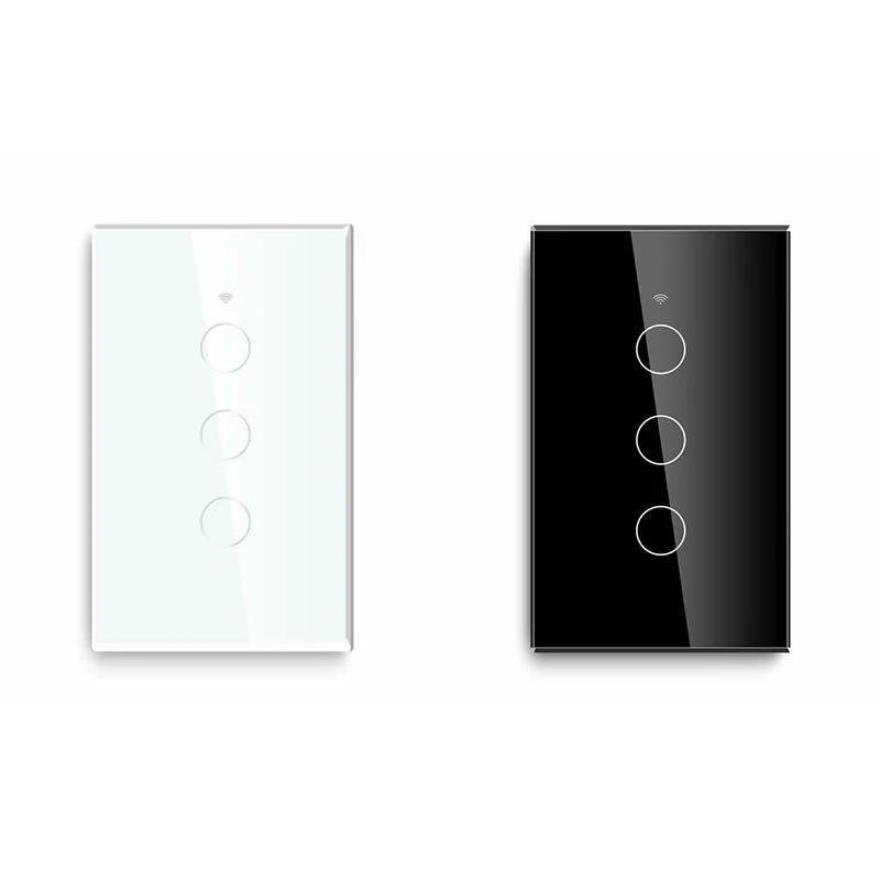 

Smart Wifi 3 Gang Light Switch Touch-Panel For Amazon Alexa Google Home