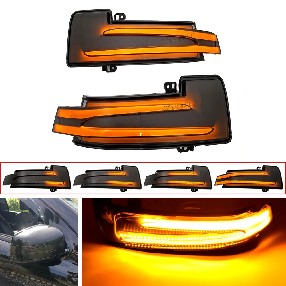 

2x LED Side Wing Scroll Dynamic Turn Signal Light Repeater Indicator Lamp For Mercedes Benz W164 W251 W166 W463 X166 ML300 ML350