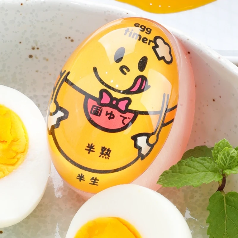

Japanese Kawaii Egg Timer Color Changing Cute Yummy Soft Hard Boiled Egg Cooking Eco-Friendly Resin Kitchen Timer Kitchen Cooker